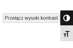 Pasek narzędzi (toolbar) zawiera tylko dwie opcje: wysoki kontrast i zmianę czcionki.